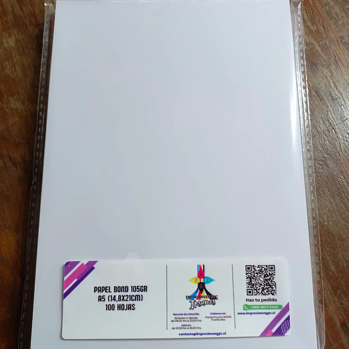 Papel Bond 105gr A5 1