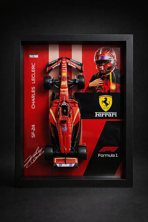 Cuadro 3D F1 Ferrari Charles Leclerc