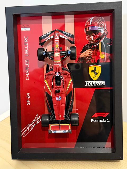 Cuadro 3D F1 Ferrari Charles Leclerc
