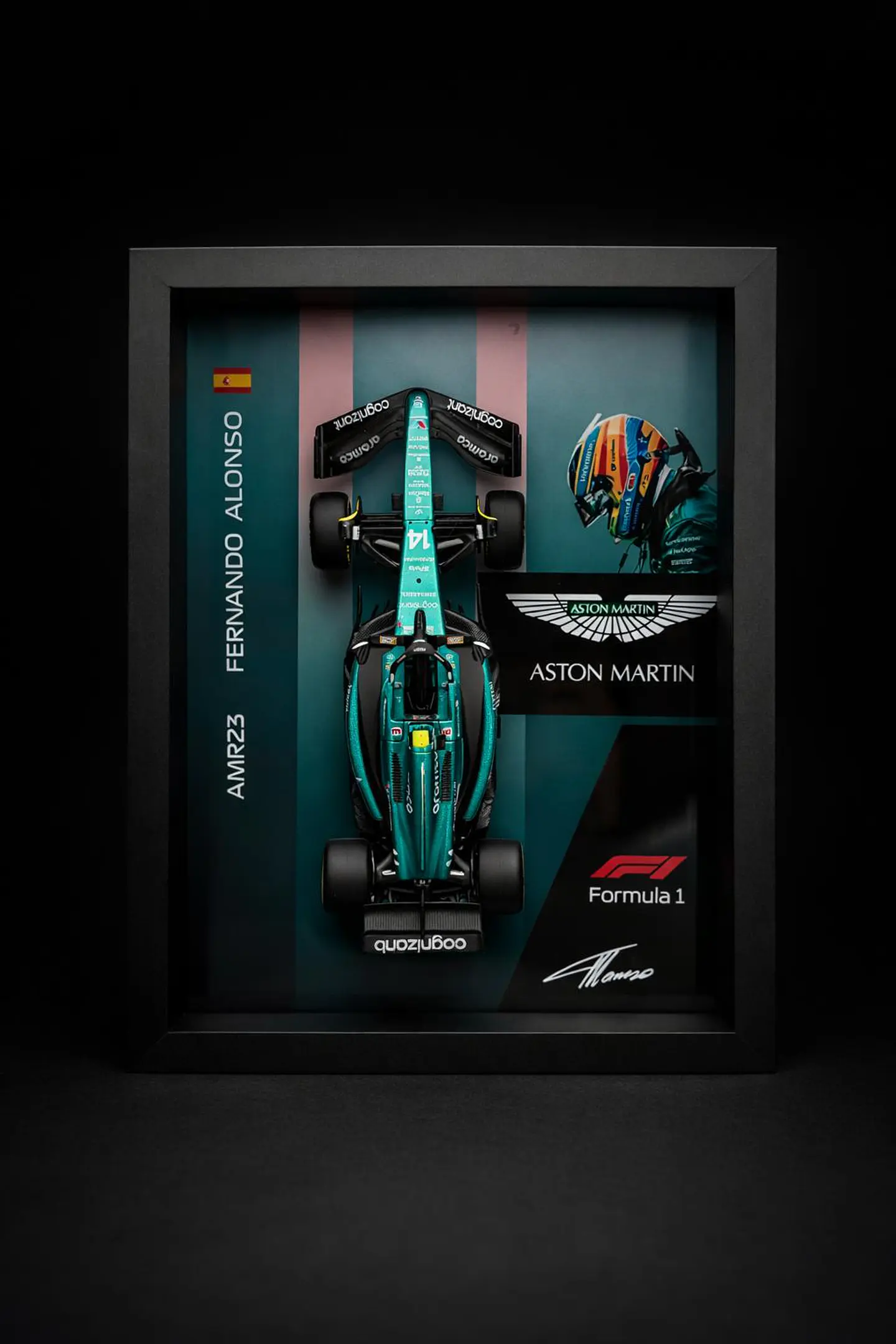 Cuadro 3D F1 Aston Martin  - Fernando Alonso 1
