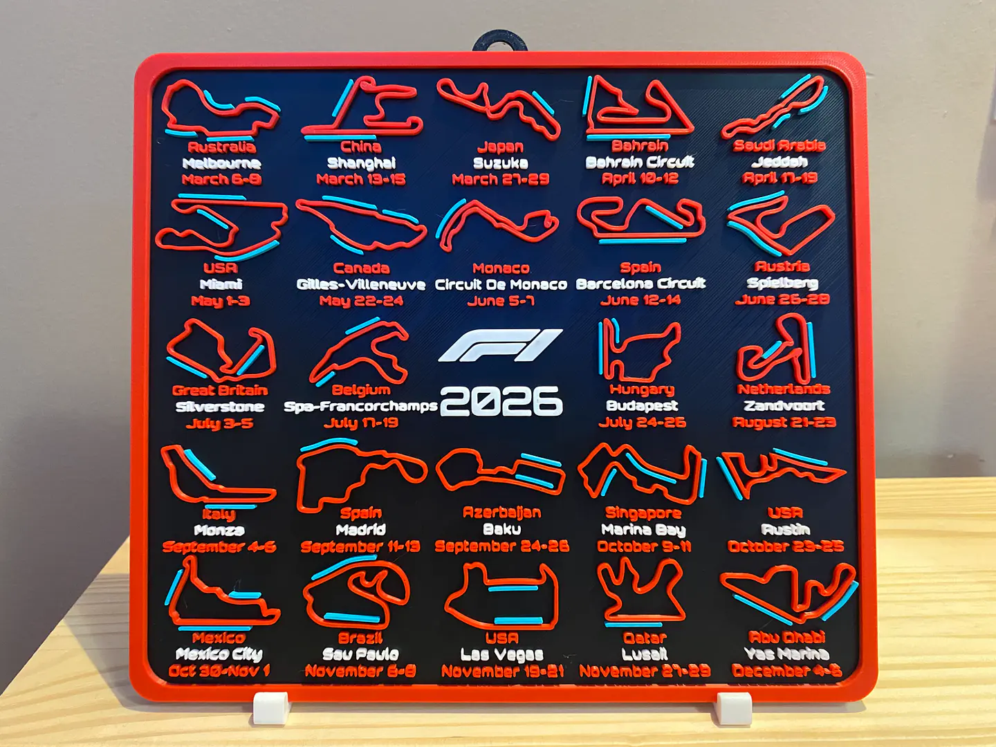 Calendario 3D F1 2