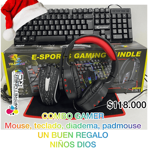 Combo gamer,teclado,mouse,diadema gamer,rgb.