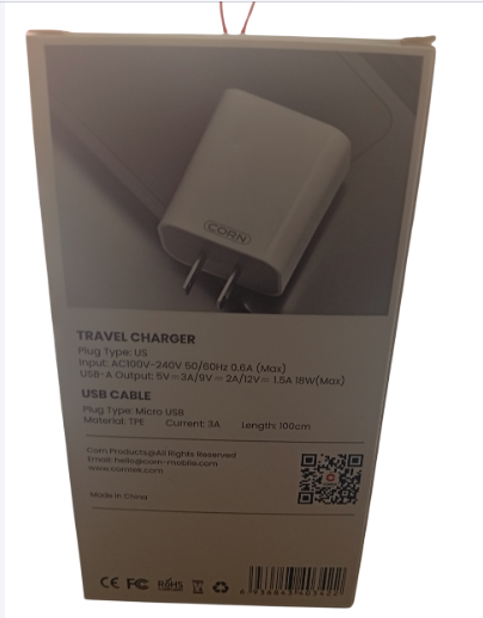 Cargador marca corn cable usb v8 carga rapida 2