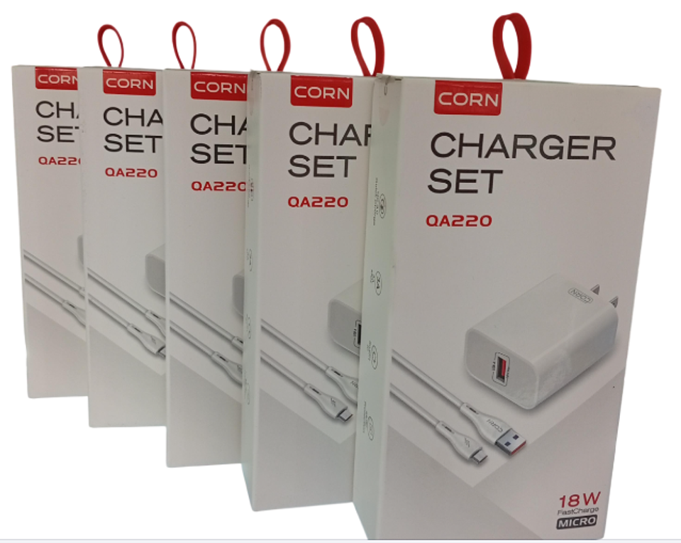Cargador marca corn cable usb v8 carga rapida 1