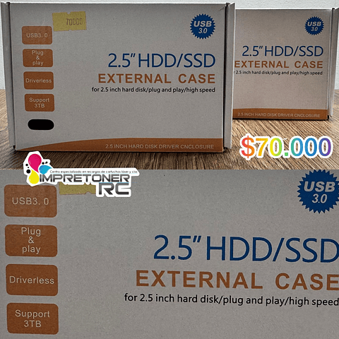 Caja externa disco duro sata, usb 3.0,soporta disco 3 teras.