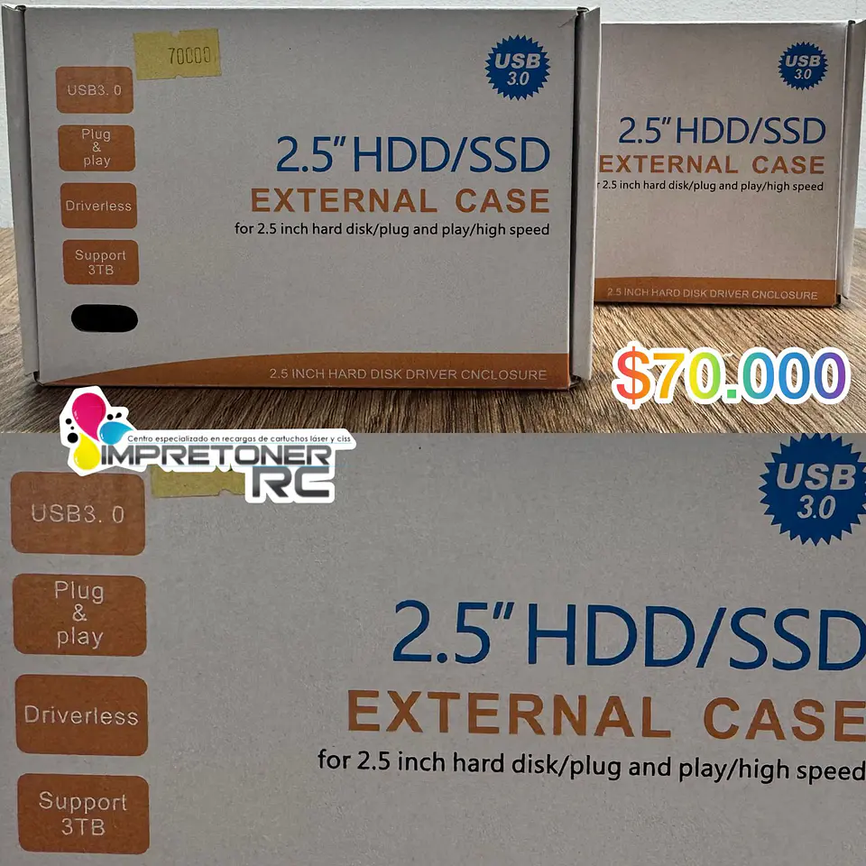 Caja externa disco duro sata, usb 3.0,soporta disco 3 teras. 1