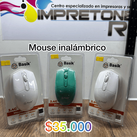 Mouse inalámbrico  basik, no recargable, pila doble A(No incluida).