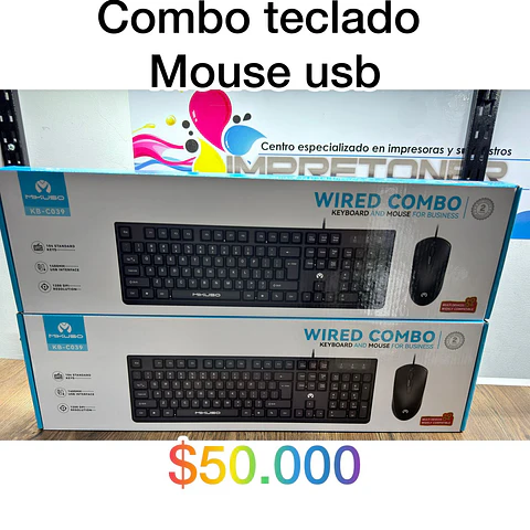 Combo teclado y mouse USB, marca mikuso, teclado numérico