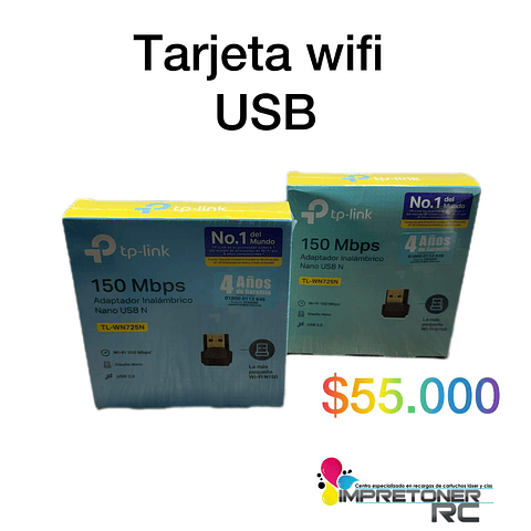 Tarjeta wifi usb tp link 150mgps, modelo tl-wn725n.