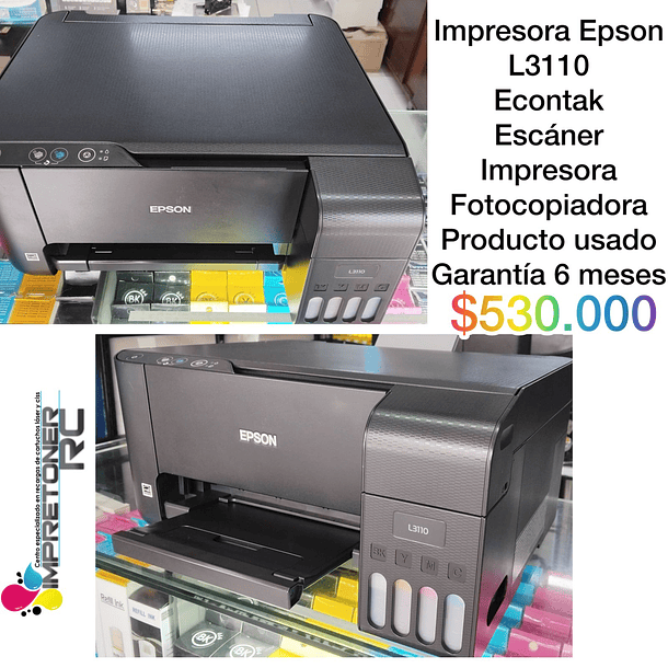 impresora epson l3110,ecotank,escaner,fotocopiadora,garantia 6 meses.
