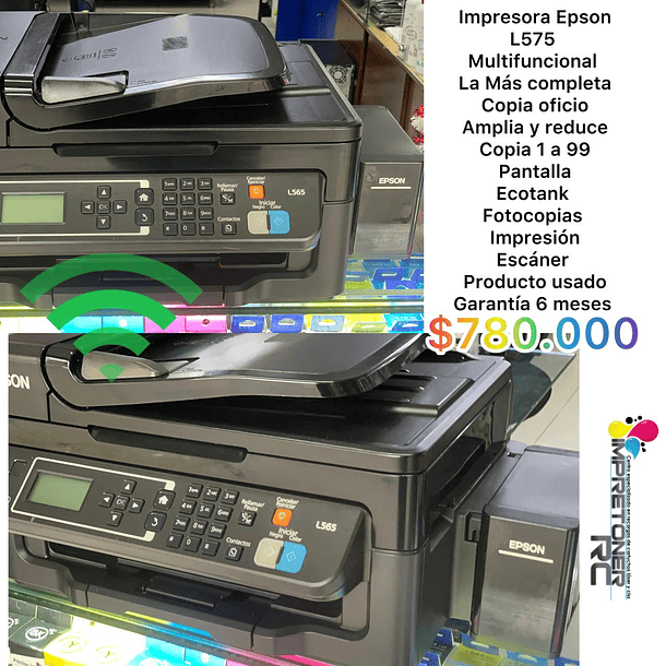 Impresora Epson l575,copia oficio, copia carta, amplia reduce, EcoTank, garantía 6 meses.