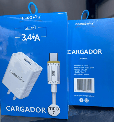 Cargador USB 3.4 Tipo C SG-117C