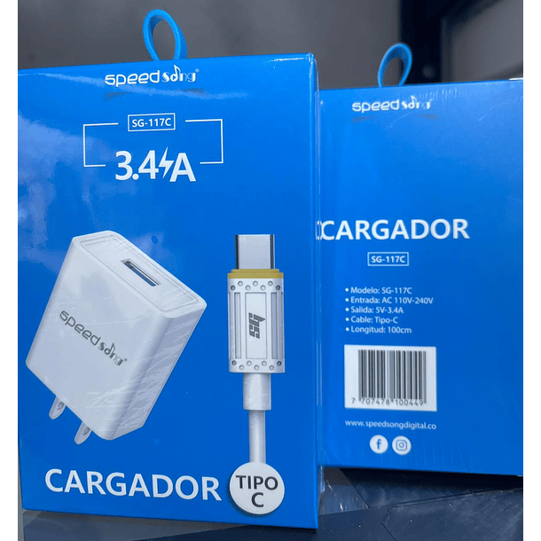 Cargador USB 3.4 Tipo C SG-117C