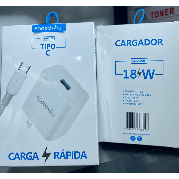 Cargador USB 18W Tipo C SG-120C