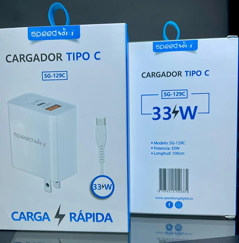 Cargador USB Tipo C carga rapida 33W SG-129C