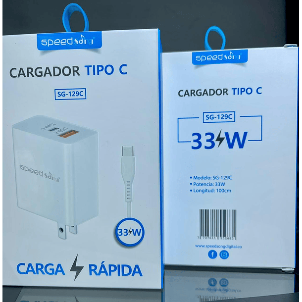 Cargador USB Tipo C carga rapida 33W SG-129C