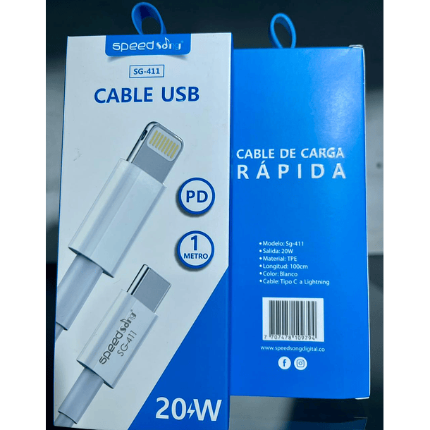 Cable USB Tipo PD 20W SG-411