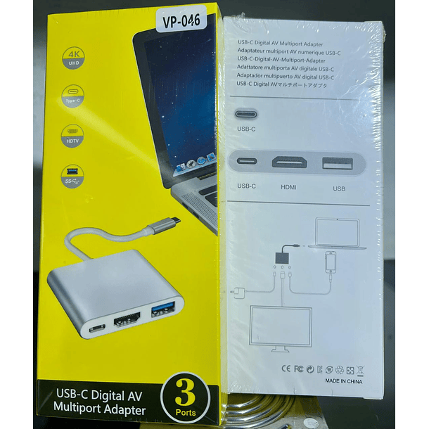Extension Adaptador Multipuerto Tipo C 3 en 1 VP-046