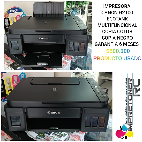 Impresora canon g2100,ecotank,multifuncional,copia color y negro,garantia 6 meses