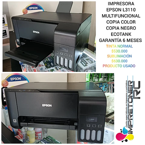 impresora epson l3110,ecotank,copia color,copia negro,multifuncional,garantia 6 meses