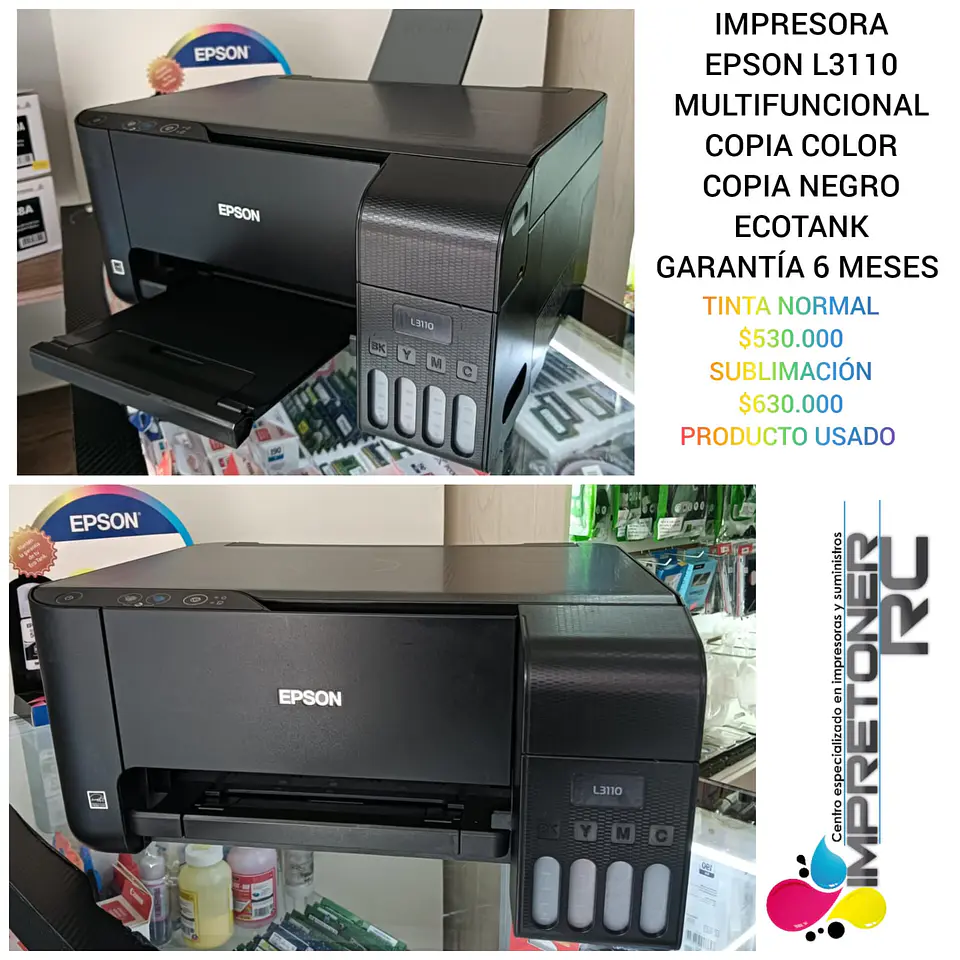 impresora epson l3110,ecotank,copia color,copia negro,multifuncional,garantia 6 meses 1