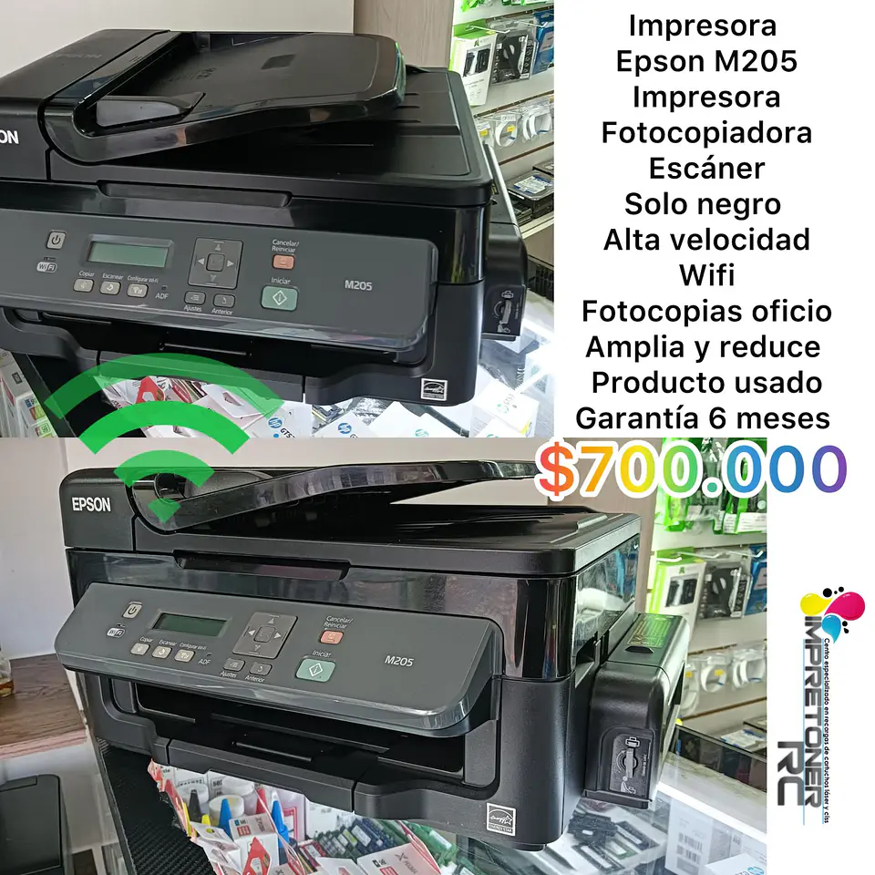 impresora epson m205,blanco negro,alta velocidad,wifi,copias en oficio,garantia 6 meses. 1