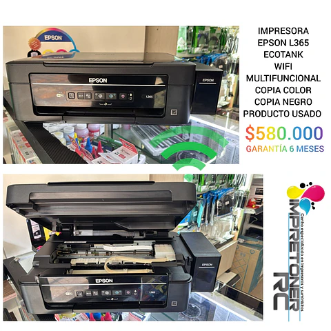 Impresora epson l365,multifunciona,ecotank,wifi,remanofacturada,garantia 6 meses.