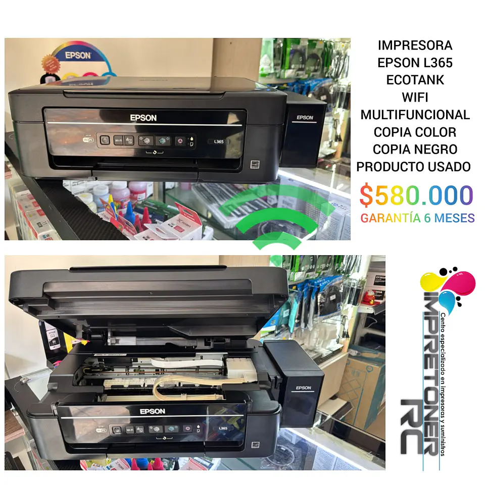 Impresora epson l365,multifunciona,ecotank,wifi,remanofacturada,garantia 6 meses. 1