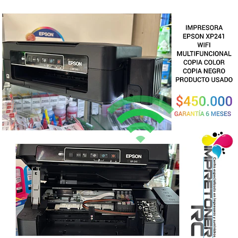 Impresora epson xp241,multifuncional,ecotank,remanofacturada,garantia 6 meses