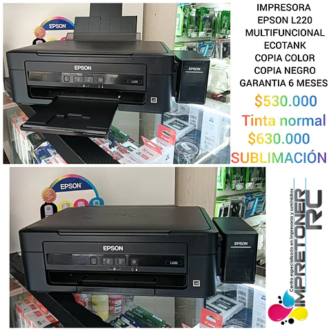 impresora epson l220,multifuncional,ecotank,copia color,copia negro,garantia 6 meses.
