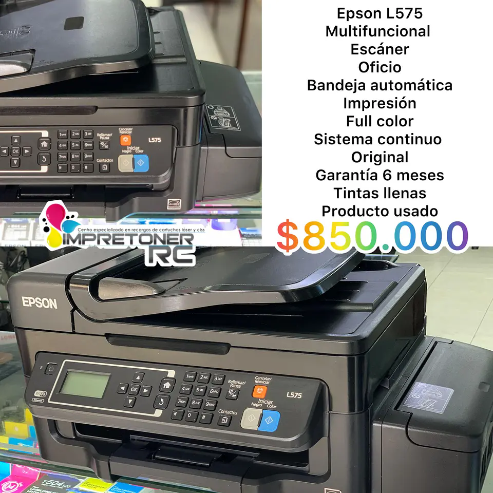impresora epson l575,multifuncional,wifi, amplia - reduce,copia oficio - carta,garantia 6 meses. 1