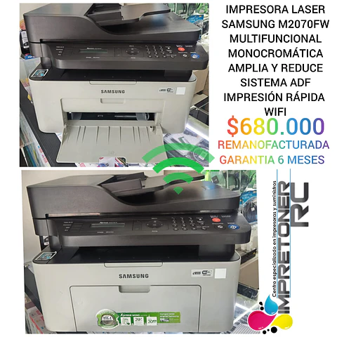 impresora laser samsung,multifuncional,amplia y reduce,wifi,monocromatica,garantia 6 meses.