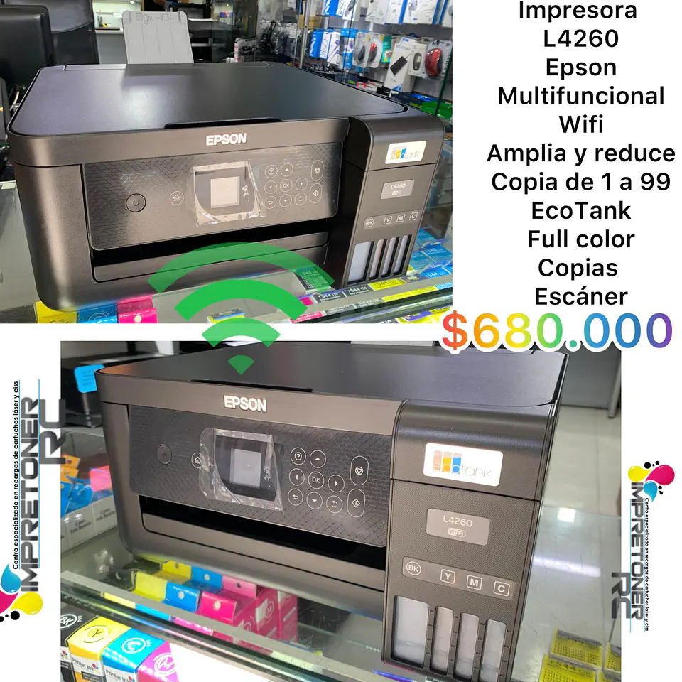 impresora  l4260 multifuncional,wifi,amplia y reduce,,ecotank,remanofacturada,garantia 6 meses. 1
