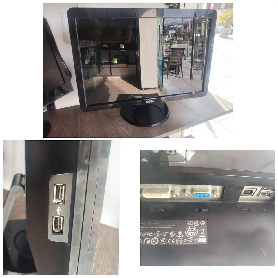 monitor Dell 20″ ,puerto VGA, puerto dvi,puertos usb, puertos usb 1