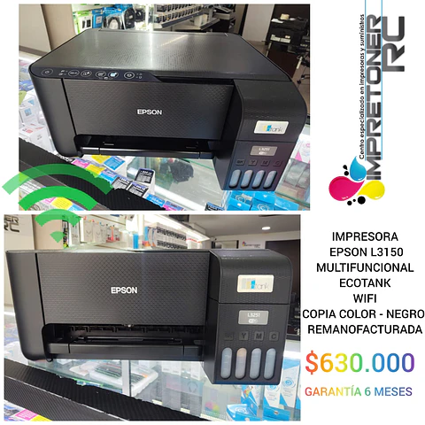 Impresora epson l3150,multifuncional.wifi,ecotank,scanner garantia 6 meses.