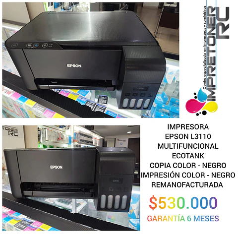 impresora epson l3110,ecotank,escaner,fotocopiadora,garantia 6 meses.