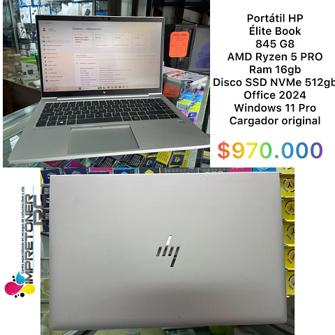 portatil hp ryzeb 5pro,c remanofacturado, garantia 6 meses.