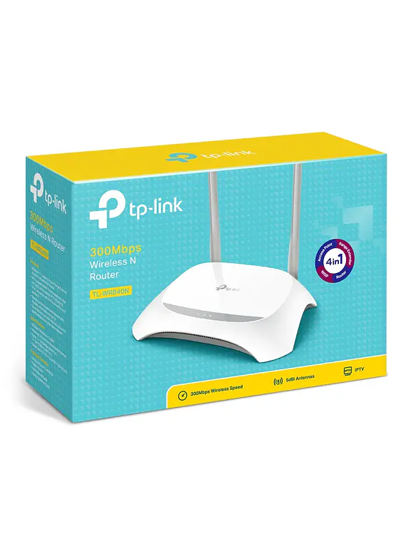 Router TP-Link Ethernet TL-WR840N, Inalámbrico, 4x RJ-45, con 2 Antenas 3