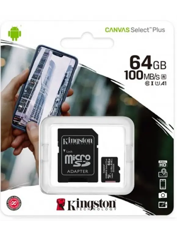 Micro SD Kingston Technology MEMKGN1890, 64GB, Negro 1