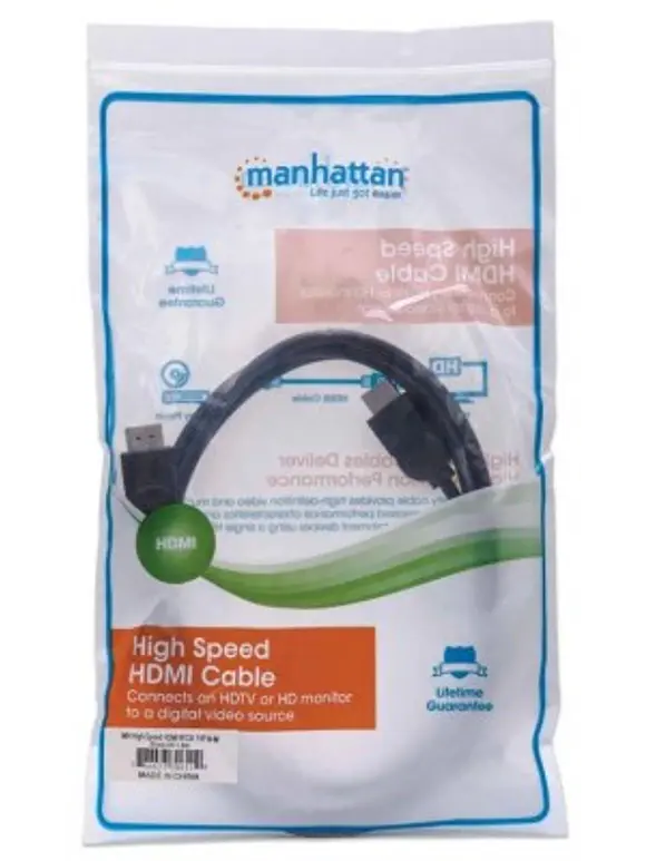 Cable para Monitor HDMI (306119) HDMI 1.3 Macho a HDMI 1.3 Macho, Blindado, Negro, 1.8M. 2