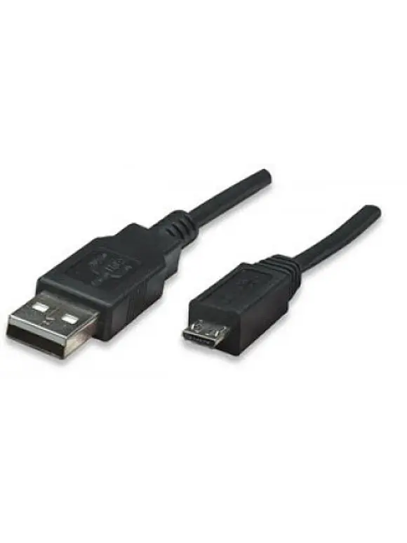 Cable USB - Micro B - Micro USB MANHATTAN, 1,8 m, USB A, Micro-USB B, Macho/Macho, Negro 1