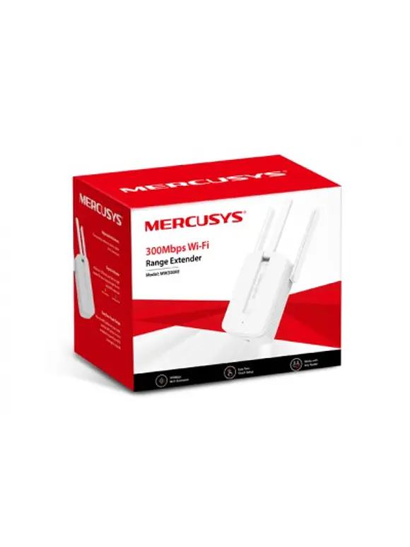 Extensor de Rango Inalámbrico WIFI 300MBPS MERCUSYS MW300RE, 2,4 GHz, 3, 300 Mbit/s, Color blanco 1