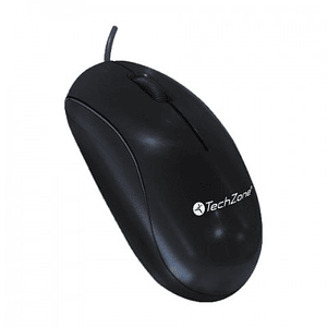 Mouse TECHZONE TZMOU01, Negro, Óptico, 1000 DPI