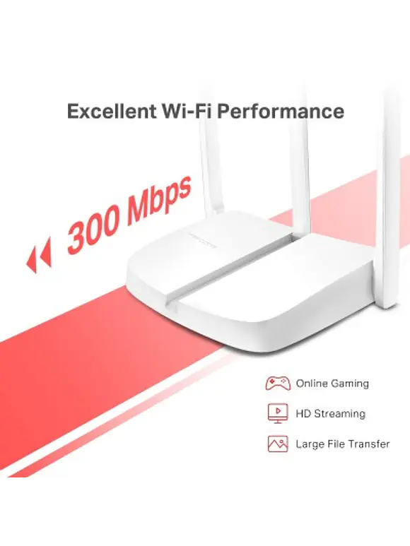 Router MERCUSYS MW306R, 300 Mbit/s, 2,4 GHz, Blanco 2