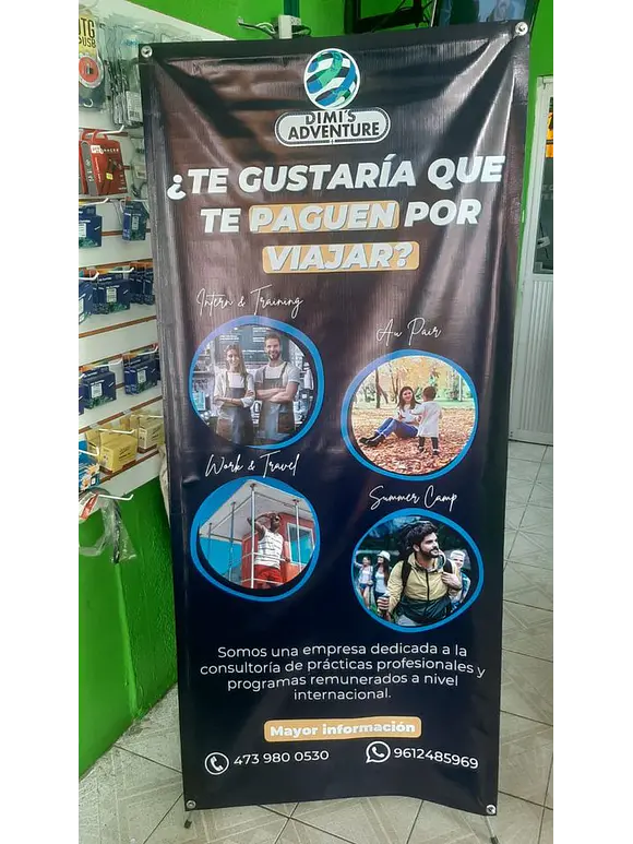 Tripie para Publicidad de Lona, Porta Banner Araña 80x180cm 2