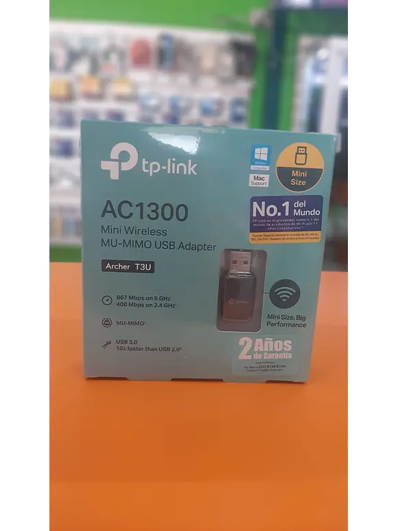 ADAPTADOR WIFI USB 3.0 AC1300 TP-LINK ARCHER T3U DE TAMAÑO PEQUEÑO 1