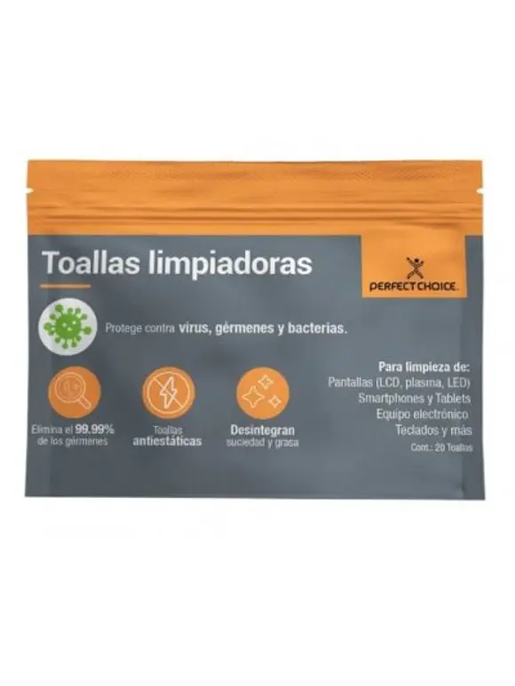 Toallas limpiadoras PERFECT CHOICE, Paños húmedos, LCD/TFT/Plasma 1
