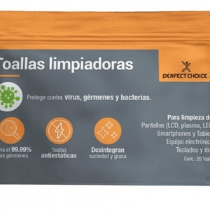 Toallas limpiadoras PERFECT CHOICE, Paños húmedos, LCD/TFT/Plasma