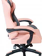 SILLA GAMER INCLINACION RESPALDO 145 CLASE 4 140-150KG NGS-01 FOAM 350MM 63CM*64CM*121-131CM COJIN LUMBAR Y CABEZA ROSA/GRIS - Miniatura 3