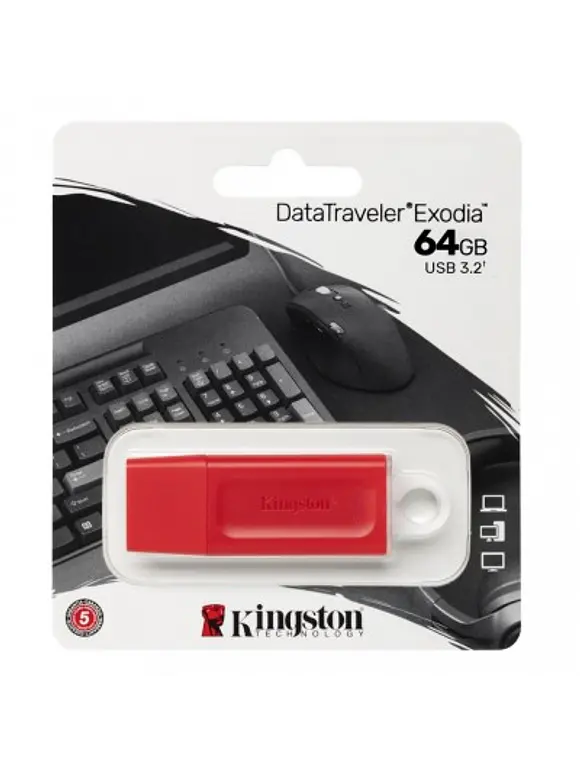 Memoria USB de 64GB Kingston KC-U2G64-7GR (Rojo) 1